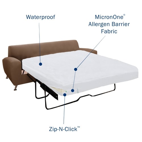 CleanRest PRO Mattress Encasement, 100% Polyester, Queen Sofa Bed, 60x72, Depth up to 7", White